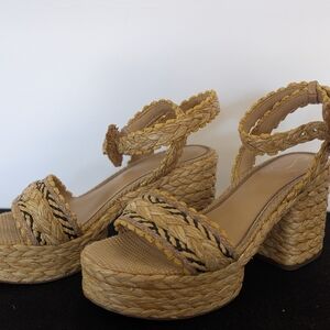 Sam Edelman Tan Espadrille Platform Sandals
